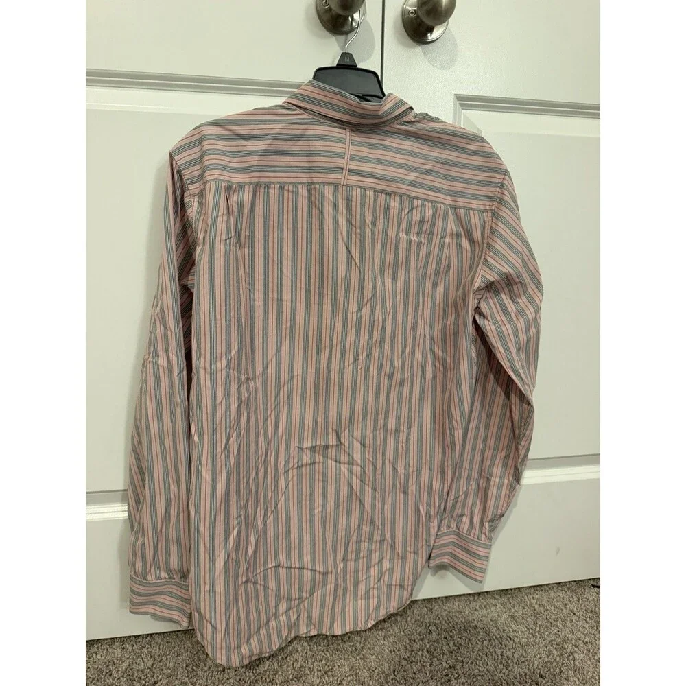 Banana Republic Men’s Medium Slim Fit Shirt Pink Striped Long Sleeve Button Up